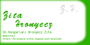 zita hronyecz business card